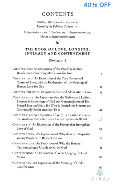 Al Ghazali Love Longing Intimacy & Contentment - Islamic Books - Fons Vitae