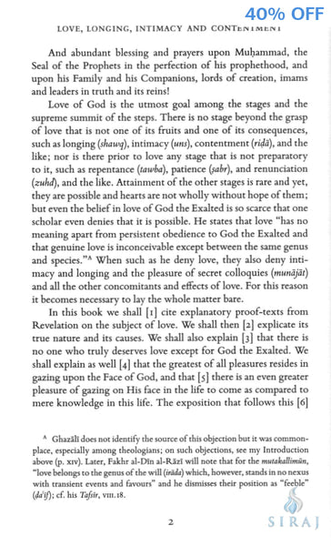 Al Ghazali Love Longing Intimacy & Contentment - Islamic Books - Fons Vitae