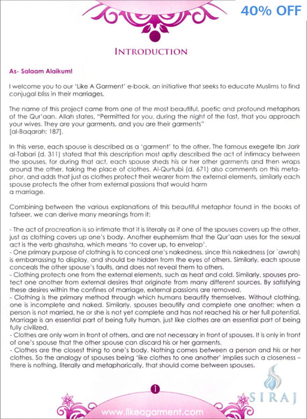 Like a Garment: Intimacy in Islam - Islamic Books - Yasir Qadhi