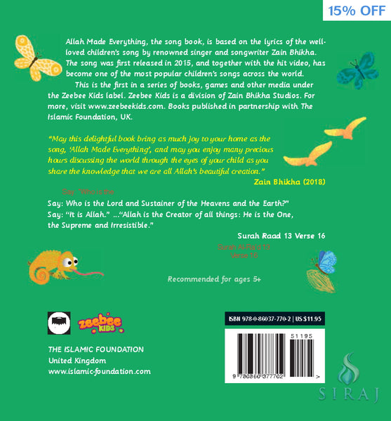 Allah Made Everything: The Song Book - Childrens Books - The Islamic Foundation