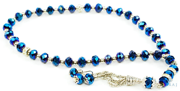Crystal/Silver Tesbih - Crystal Blue - Prayer Beads - Siraj