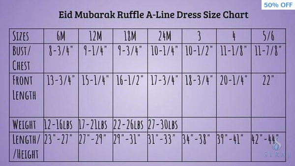 Eid Mubarak Ruffle Dress - Baby Clothing - Jasmine & Marigold