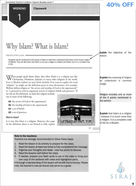 Islamic Studies Level 7 - Teacher’s Manual - Islamic Books - Weekend Learning Publishers