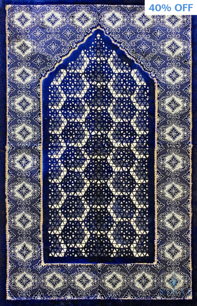 Luxury Plush Prayer Rug - Ahwal - Blue - Prayer Rugs - Siraj