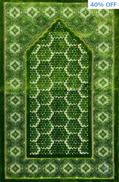 Luxury Plush Prayer Rug - Ahwal - Green - Prayer Rugs - Siraj