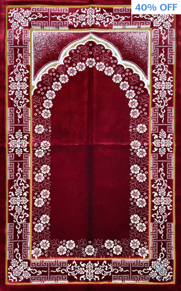 Luxury Plush Prayer Rug - Mihrab - Red - Prayer Rugs - Siraj