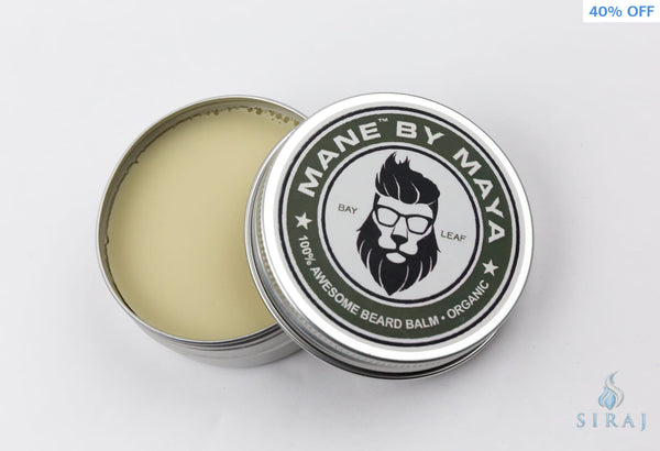 Mens Organic Beard Balm: Bay Leaf (2 OZ) - Beard Balm - Maya Cosmetics