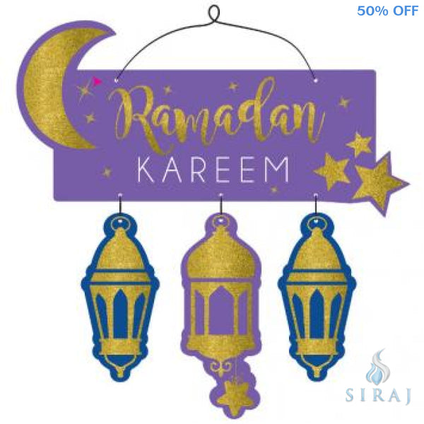 Ramadan Kareem Deluxe Glitter Sign - Decor - Amscan