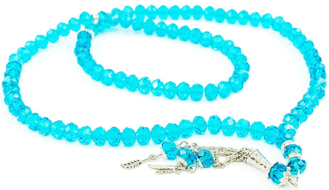 99 Bead Acrylic/Crystal Tesbih - Celestial Blue - Prayer Beads - Siraj