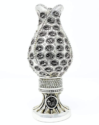 99 Names Of Allah - Esma ul Husna Tulip Statue Silver - Islamic Home Decor - Siraj