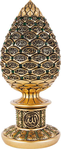 99 Names of Allah Statue - Gold/Green - Home Decor - Siraj