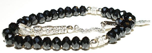 Acrylic Crystal Tesbih - Black - Prayer Beads - Siraj
