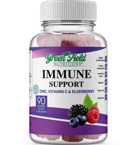 Adult Immune Support Gummies: Zinc Vitamin C & Elderberry - Halal Vitamins - Greenfield Nutritions