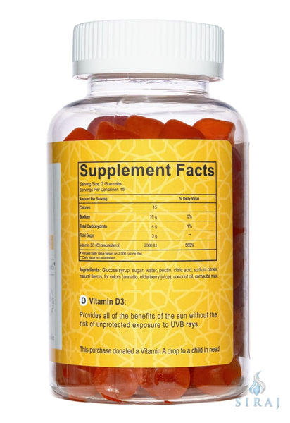 Adult Vitamin D3 Gummies - Halal Vitamins - Salaam Nutritionals