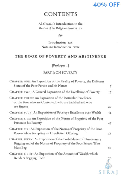 Al Ghazali on Poverty and Abstinence - Islamic Books - Fons Vitae