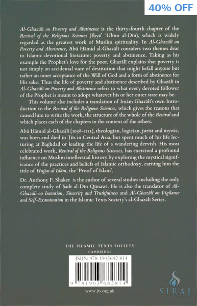 Al Ghazali on Poverty and Abstinence - Islamic Books - Fons Vitae