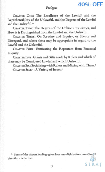 Al Ghazali On The Lawful & The Unlawful - Islamic Books - Fons Vitae