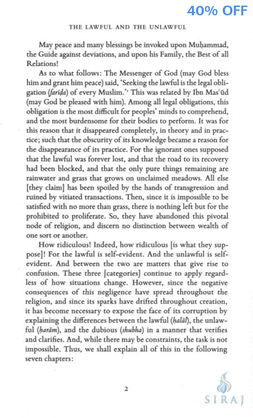 Al Ghazali On The Lawful & The Unlawful - Islamic Books - Fons Vitae