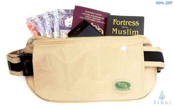 Anti-Theft Waist Bag and Ihram Belt - Beige - Travel Accessories - Hajj Safe