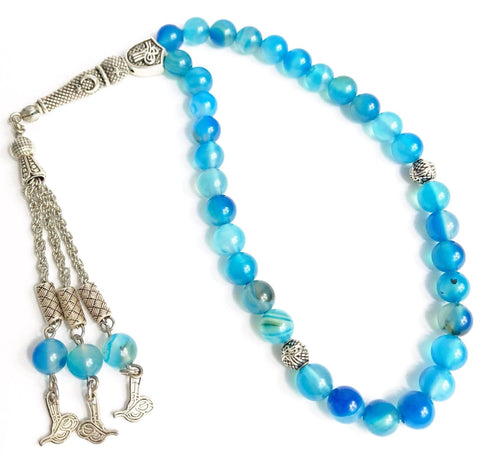 Aquamarine Tesbih - Prayer Beads - Siraj