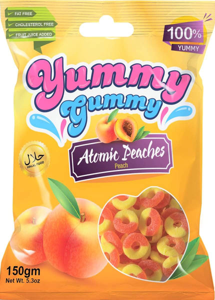 Atomic Peaches - Gummy Halal Candy 150g - Candy - Yummy Gummy