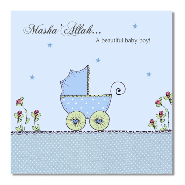 Baby Boy Stroller - Greeting Cards - Islamic Moments