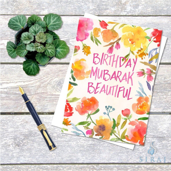 Birthday Mubarak Beautiful Card - Greeting Cards - The Craft Souk