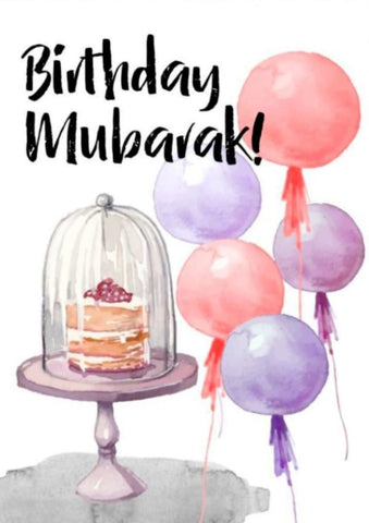 Birthday Mubarak Card - Greeting Cards - The Craft Souk