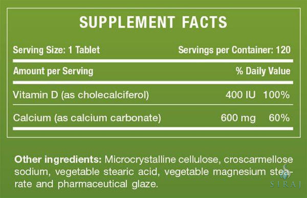 Calcium With Vitamin D - Halal Vitamins - Noor Vitamins