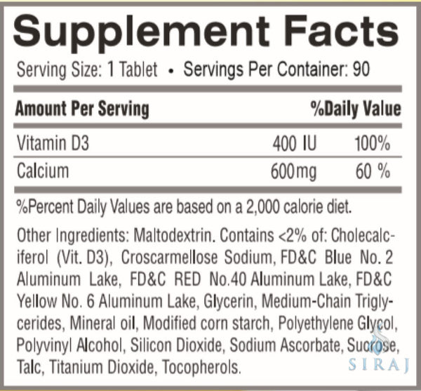 Calcium with Vitamin D3 - Halal Vitamins - Greenfield Nutritions