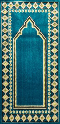 Children’s Islamic Prayer Rug - Majid - Teal - Prayer Rugs - Siraj