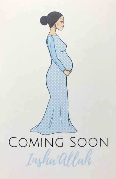 Coming Soon Blue Baby Card - Greeting Cards - Made With Hab
