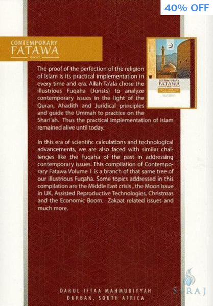 Contemporary Fatawa Volume 1 - Islamic Books - Darul Iftaa