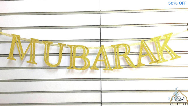 Cursive Mubarak Banner - Decorations - Eid Creations