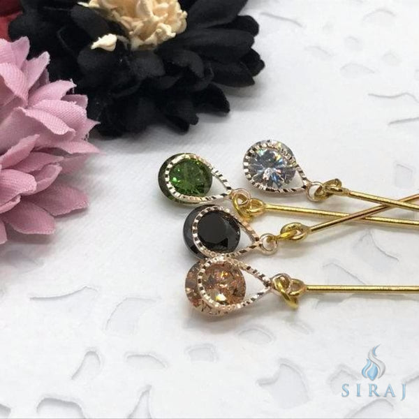 Droplet Hijab Pin - Gold - Hijab Pins - Azyaan Jewelry