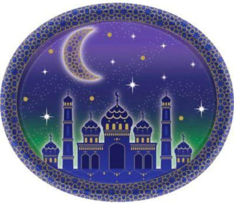 Eid Celebration Oval Plates 8ct - Tableware - Amscan