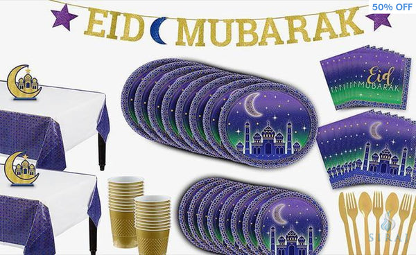 Eid Celebration Oval Plates 8ct - Tableware - Amscan