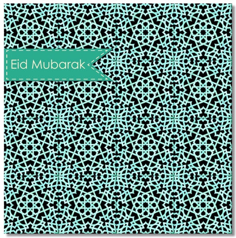 Eid Mubarak Andalucia Aqua - Greeting Cards - Islamic Moments