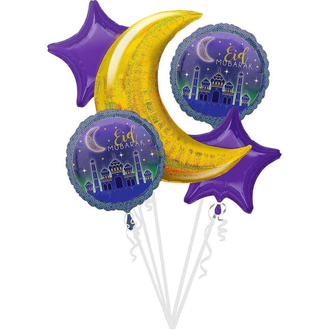 Eid Mubarak Balloon Bouquet 5pc - Balloons - Amscan