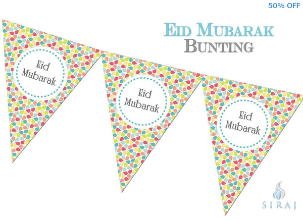 Eid Mubarak Bunting Kit - Flowers - Decorations - Islamic Moments