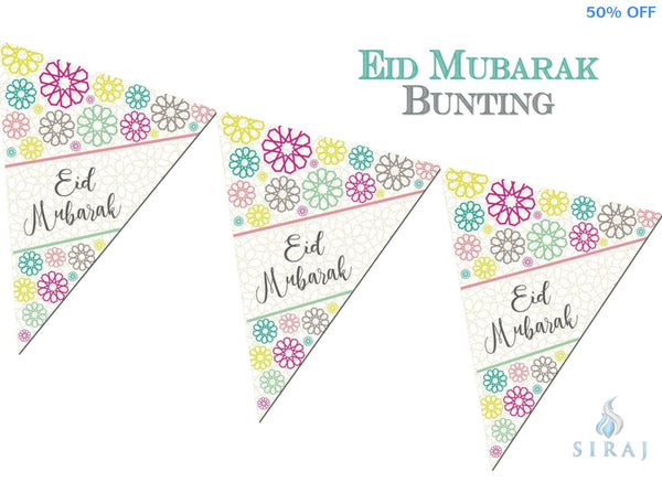 Eid Mubarak Bunting Kit - Geometric - Decorations - Islamic Moments