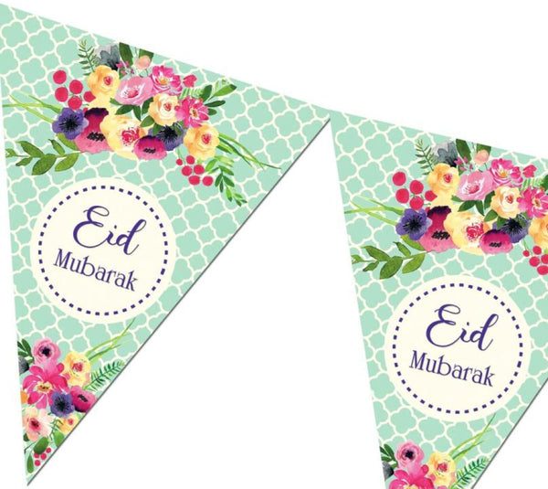 Eid Mubarak Bunting Kit - Green - Decorations - Islamic Moments