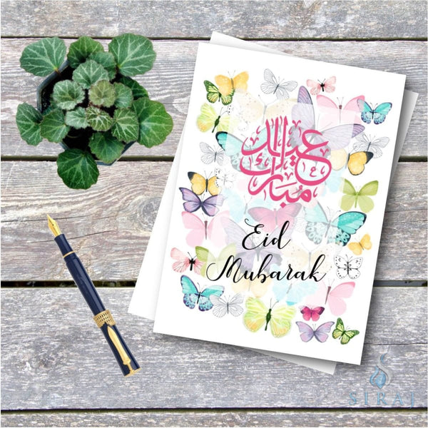 Eid Mubarak Butterflies Card - Greeting Cards - The Craft Souk