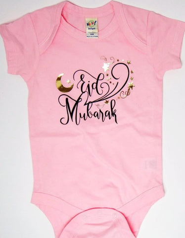 Eid Mubarak Onesie - Pink / 6M - Baby Clothing - Jasmine & Marigold