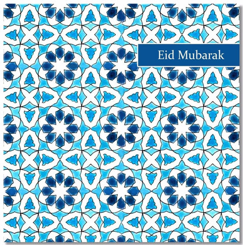 Eid Mubarak Topkapi Blue - Greeting Cards - Islamic Moments