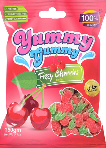 Fizzy Cherries - Gummy Halal Candy 150g - Candy - Yummy Gummy