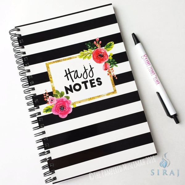 Hajj Flowers & Stripes Notebook - Notebooks - The Pampered Muslimah