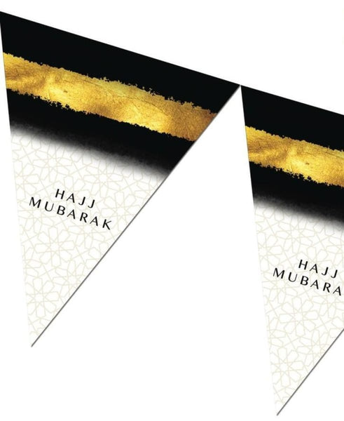 Hajj Mubarak Bunting Kit - Black and Gold - Decorations - Islamic Moments