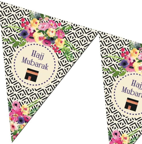 Hajj Mubarak Bunting Kit - Geometric Flowers - Decorations - Islamic Moments
