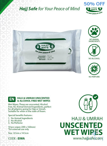 Hajj & Umrah Wet Wipes - Travel Accessories - Hajj Safe